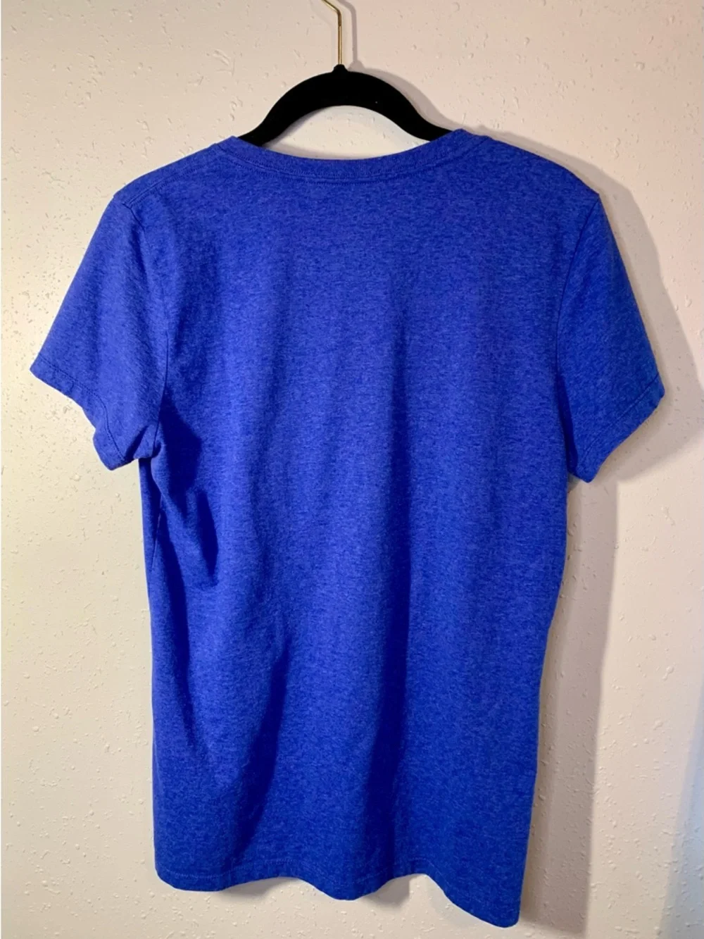 The North Face Women's Royal Blue V-Neck Logo Tee with Pink Accent - Picture 3 of 3